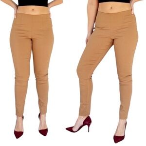 Calvin Klein tan stretch mid rise ankle length professional tapered pants size 4